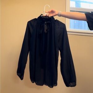 Fancy dark blue blouse